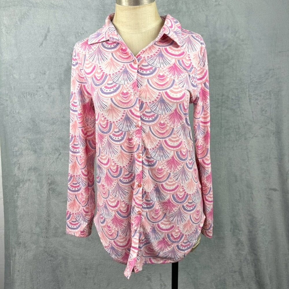 LuLaRoe Valentina Dress Womens Pink Button up Size XS